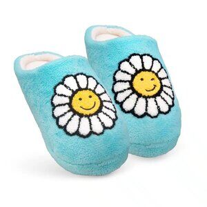 Amanda Blu- Blue Daisy Winky Face Slippers